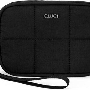 Puffer Wristlet Wallet for Women Large Capacity 3 Zipper Purse Nylon Quilted Clu